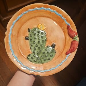Handcrafted By Lotus (7 Inches Across) Vintage Cactus 4 Chili My  Plate